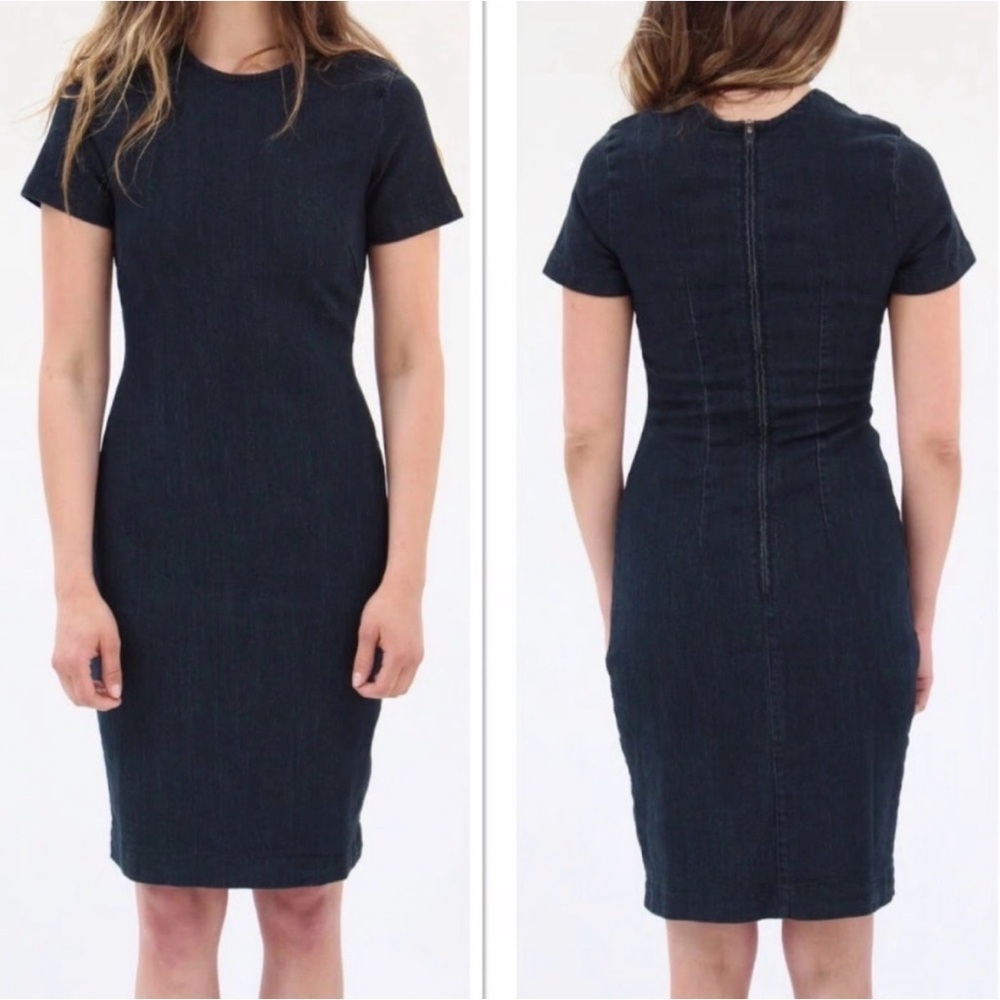 Prairie Underground Critical Line Denim Sheath Dress Indigo Blue Size Small